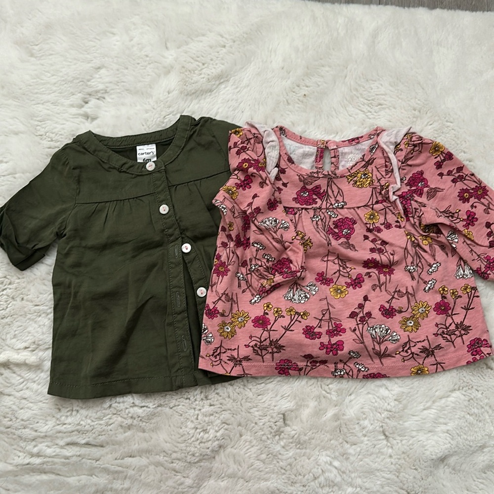 BUNDLE of baby girls tops 6M